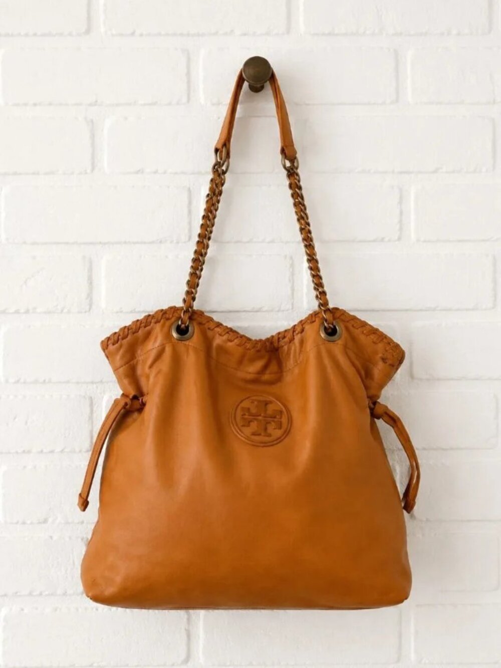 Tory Burch Marion Slouchy Distressed Leather Bag